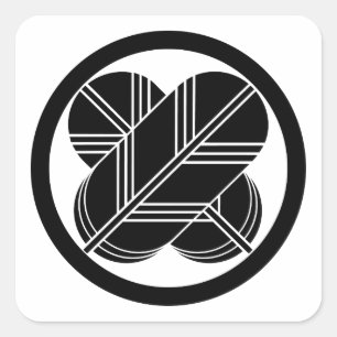 Pegatina Cuadrada Plumas de intersección del halcón con el pie en