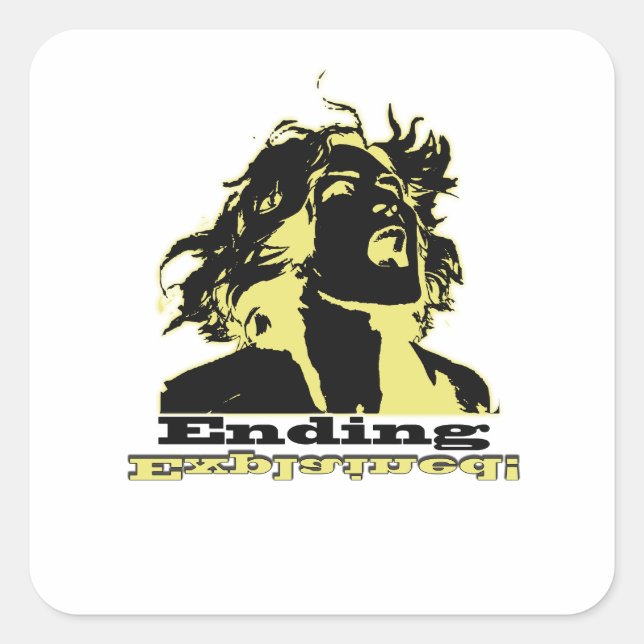 Pegatina Cuadrada PLUR1BUS, the American science-fiction drama serie (Anverso)