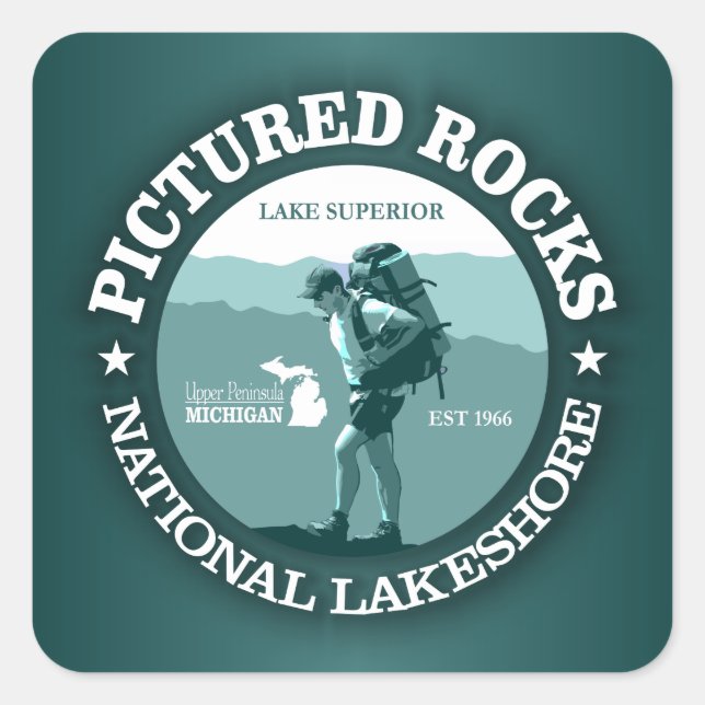 Pegatina Cuadrada PNP Rocks fotografiado (Anverso)