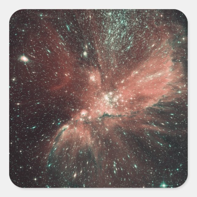 Pegatina Cuadrada Población de estrellas infantiles en la Vía Láctea (Anverso)