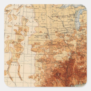 Pegatina Cuadrada Población del negro de 56 proporciones