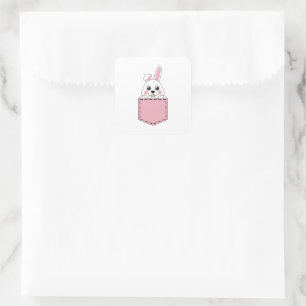 Pegatina Cuadrada Pocket Mascota Bunny