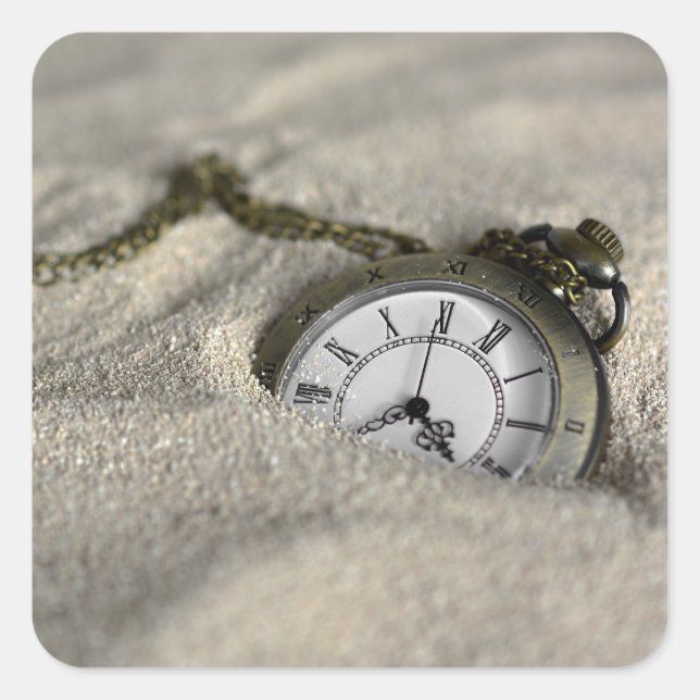 Pegatina Cuadrada Pocket Watch - Las venas del tiempo (Anverso)