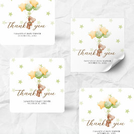 Pegatina Cuadrada Podemos Esperar A Baby Shower En Globo