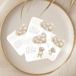 Pegatina Cuadrada Podemos Esperar A Que Teddy Bear Ducha Neutral