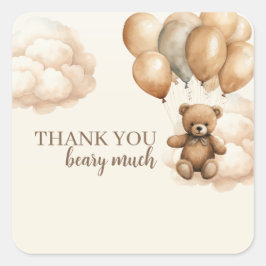 Pegatina Cuadrada Podemos Esperar Baby Shower
