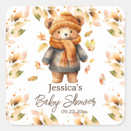 Pegatina Cuadrada Podemos Esperar Baby Shower