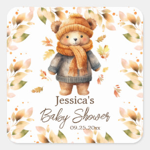 Pegatina Cuadrada Podemos Esperar Baby Shower