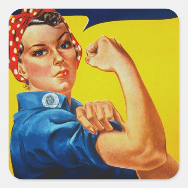 Pegatina Cuadrada Podemos hacerlo Rosie the Riveter (Anverso)