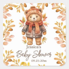 Pegatina Cuadrada Podemos pretender esperar salir de Baby Shower