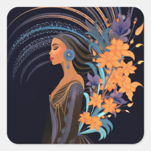 PEGATINA CUADRADA PODER DE LA BELLEZA #5