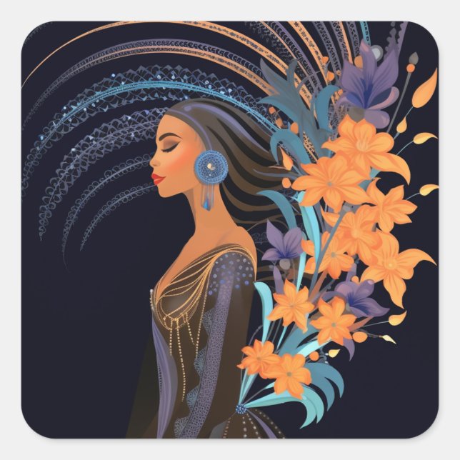 PEGATINA CUADRADA PODER DE LA BELLEZA #5 (Anverso)