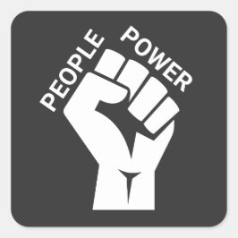Pegatina Cuadrada Poder del pueblo