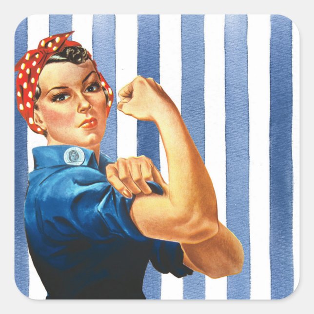 Pegatina Cuadrada Poder femenino (Anverso)
