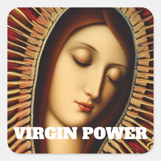 PEGATINA CUADRADA PODER VIRGEN (Anverso)