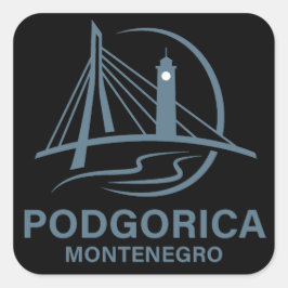 Pegatina Cuadrada Podgorica Montenegro Europe