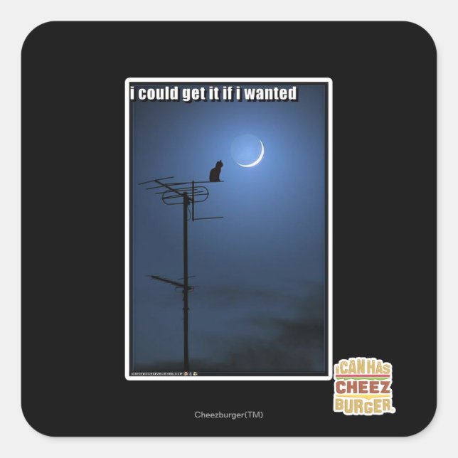 Pegatina Cuadrada Podría conseguirlo si quisiera (Anverso)