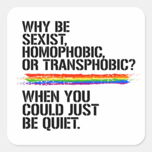 Pegatina Cuadrada Podrías estar tranquilo con la camiseta