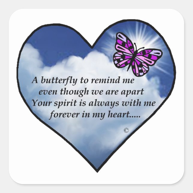 Pegatina Cuadrada Poema conmemorativo (Anverso)