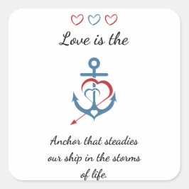 Pegatina Cuadrada Poema de amor romántico San Valentín moderno