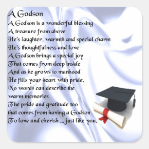 Pegatina Cuadrada Poema de Godson - Diseño de graduación