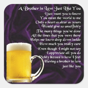 Pegatina Cuadrada Poema del cuñado - diseño de la cerveza