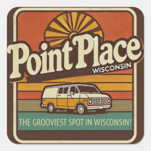 Pegatina Cuadrada Point Place Wisconsin