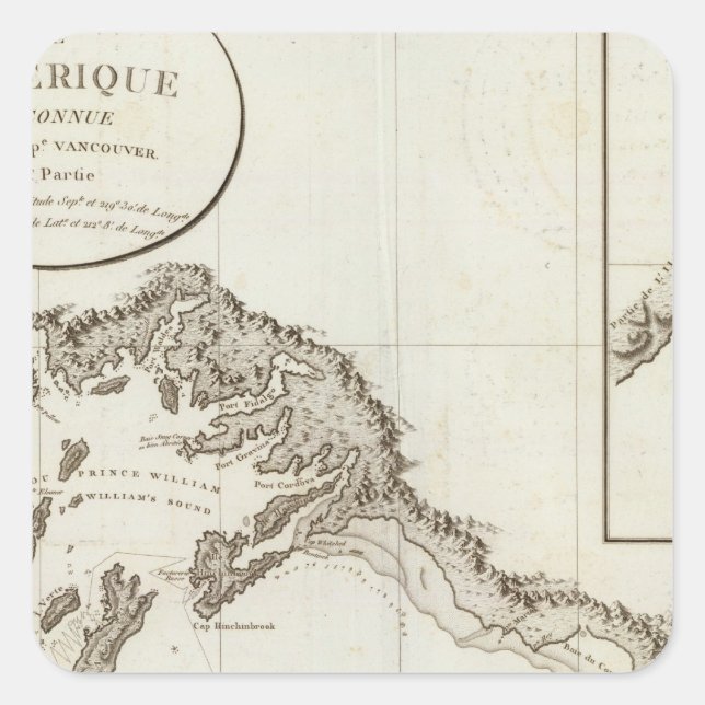 Pegatina Cuadrada Point Riou a Point Possession Alaska (Anverso)