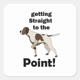 Pegatina Cuadrada Pointer Inglés al Grano 