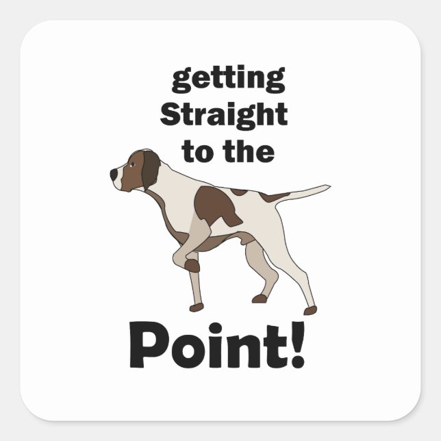 Pegatina Cuadrada Pointer Inglés al Grano  (Anverso)