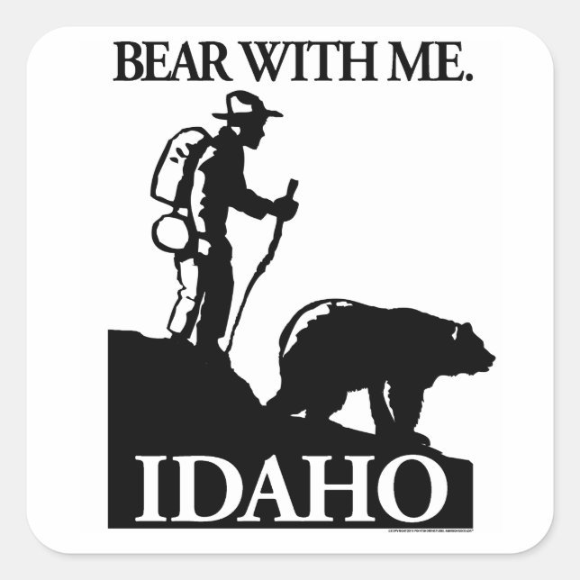 Pegatina Cuadrada Points North Studio 'Bear With Me' Idaho (Anverso)