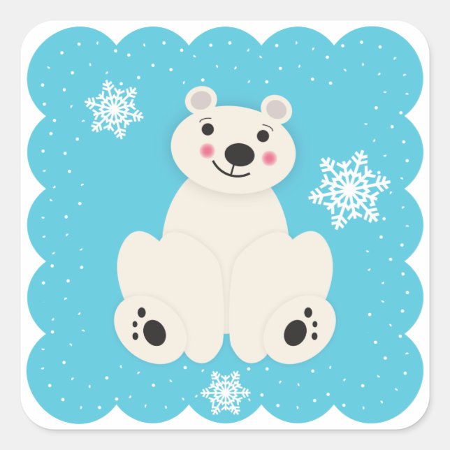 Pegatina Cuadrada Polar Friend (Anverso)
