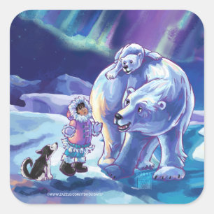 Pegatina Cuadrada Polar Pals