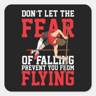 Pegatina Cuadrada Pole Vaulting Sport