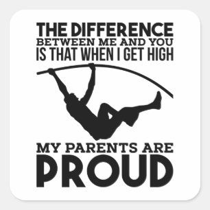 Pegatina Cuadrada Pole Vaulting Sport