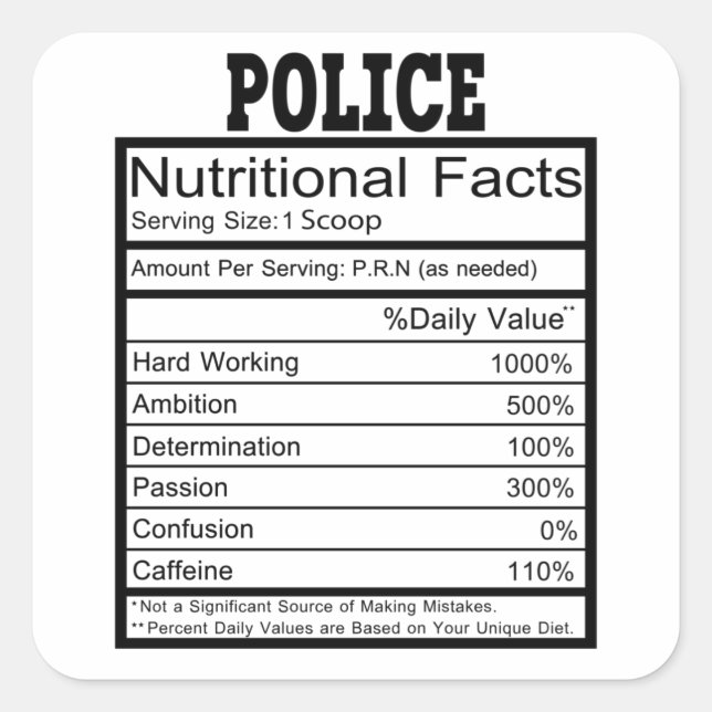 Pegatina Cuadrada Policía (Anverso)