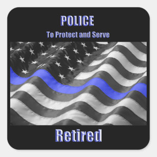 Pegatina Cuadrada Policía