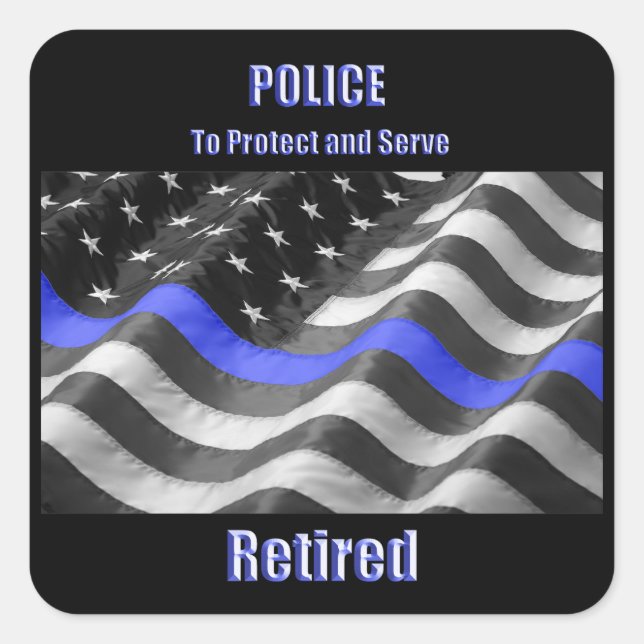 Pegatina Cuadrada Policía (Anverso)