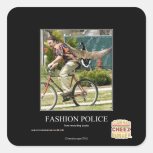 Pegatina Cuadrada Policía de la moda