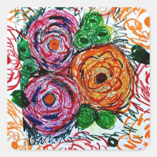 Pegatina Cuadrada Policromático