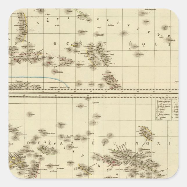 Pegatina Cuadrada Polinesia 3 (Anverso)