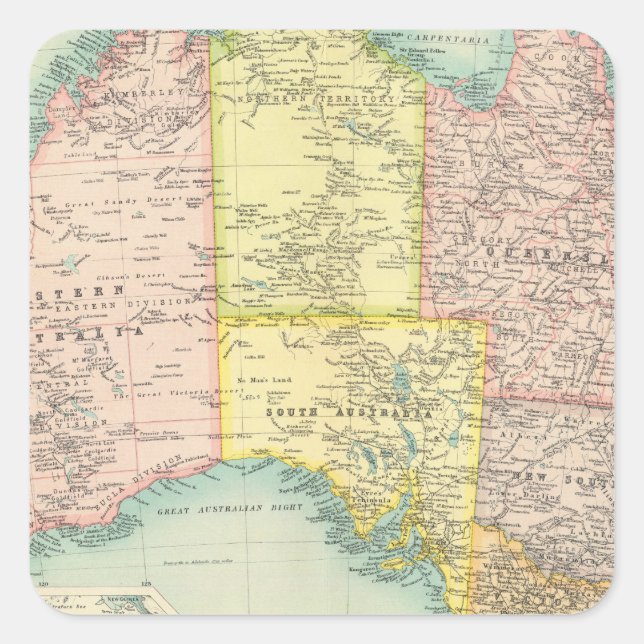 Pegatina Cuadrada Política de Australia (Anverso)