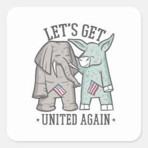 Pegatina Cuadrada Política de Estados Unidos - Unámonos de nuevo