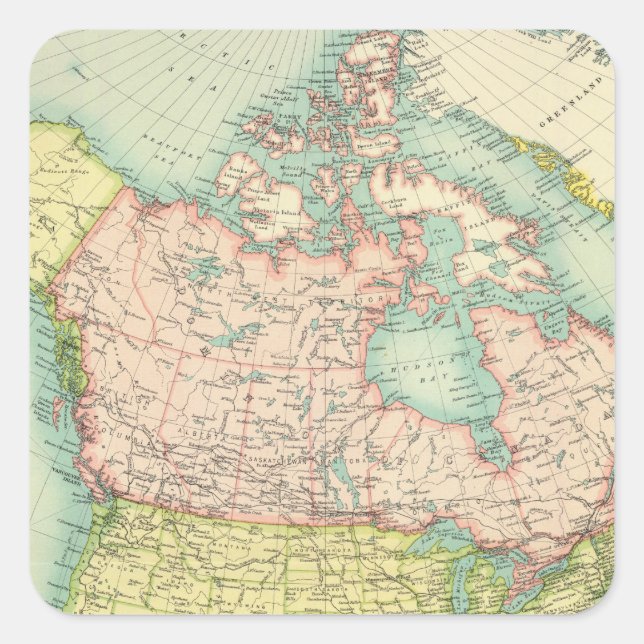 Pegatina Cuadrada Política de Norteamérica (Anverso)