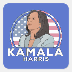Pegatina Cuadrada Política Kamala Harris