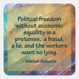 Pegatina Cuadrada Political Freedom and Economic Equality