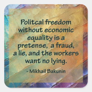 Pegatina Cuadrada Political Freedom and Economic Equality
