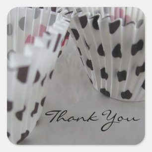 Pegatina Cuadrada Polka Dot Cupcake Liners