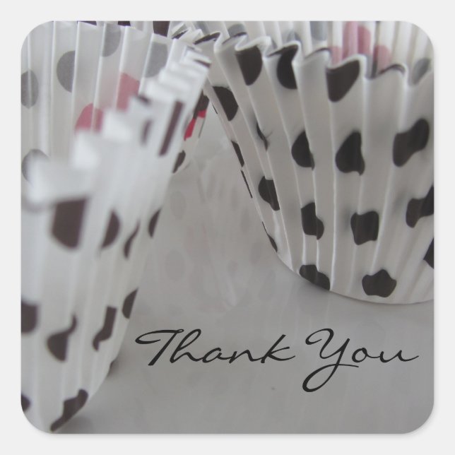 Pegatina Cuadrada Polka Dot Cupcake Liners (Anverso)