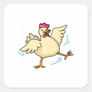 Pegatina Cuadrada Pollo de primavera